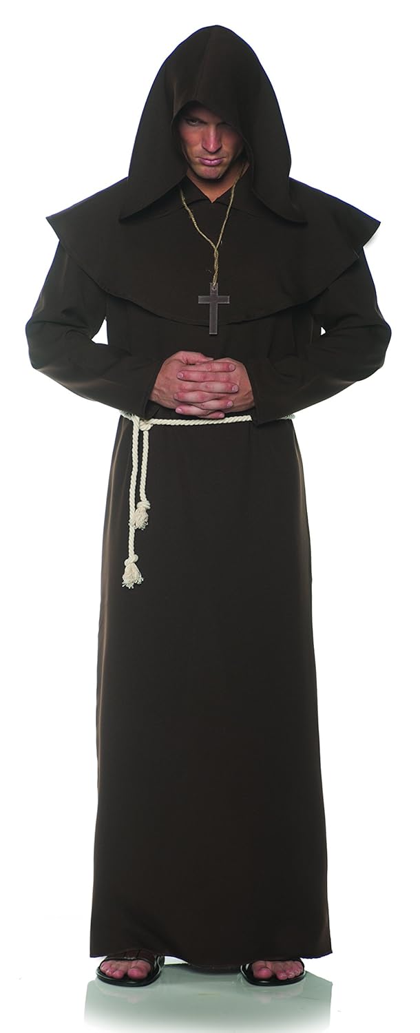 underwraps 棕色僧侣男士成人宗教服装长袍